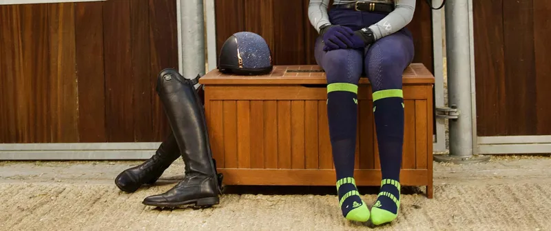 Woof Wear Winter Riding Sock - Navy Lime-1